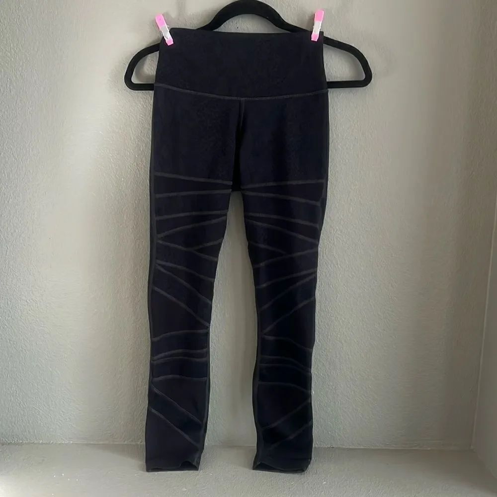 Lululemon High Times Tech Mesh Leggings Women’s 2 Black Luxtreme High Rise Yoga